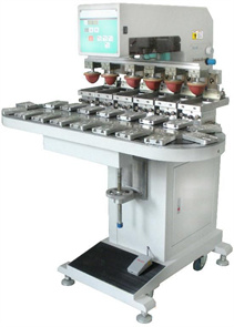 鞍山乒乓球高尔夫球棒球印刷机-CY-175-6S六色输送带移印机